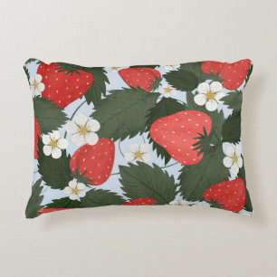 Coussins Décoratifs Fraises : motif de fruits d'été.
