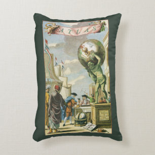 Coussins Décoratifs Frontispice d'atlas d'époque baroque Globe terrest