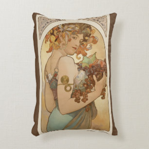 Coussins Décoratifs Fruit par Alphonse Mucha, Art Nouveau vintage