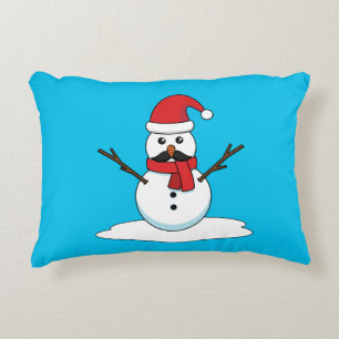 Coussins Décoratifs Funny Snowman avec Moustache et carotte