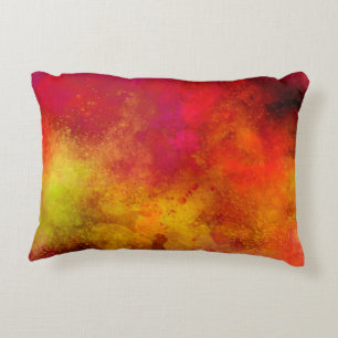 Coussins Décoratifs Galaxy Paint Splatt, effet orange rouge
