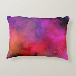 Coussins Décoratifs Galaxy Paint Splatt effet rose orange