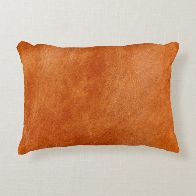Coussins Décoratifs Gingembre rustique lisse cuir naturel (Devant)