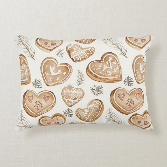 Coussins Décoratifs Gingerbread Cream Hearts Christmas (Devant)