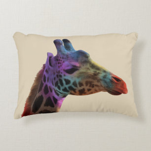Coussins Décoratifs Girafe fraîche d'arc-en-ciel