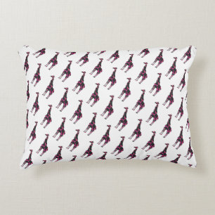 Coussins Décoratifs Girafe Rose Clair et Silhouette Noire