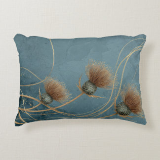 Coussins Décoratifs Golden Thistle Teal Blue Texture Elegance