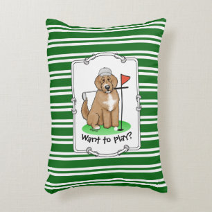 Coussins Décoratifs Goldendoodle Chien Jouer Golf (rouge whmk2) Plaisi