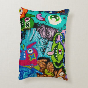 Coussins Décoratifs Graffiti coloré Monster Art Jeter Oreiller