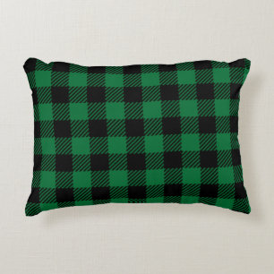 Coussins Décoratifs Grand Buffle noir vert Plaid Farmhouse Decor Po