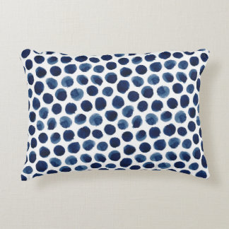 Coussins Décoratifs Grand indigo/motif de point bleu de polka