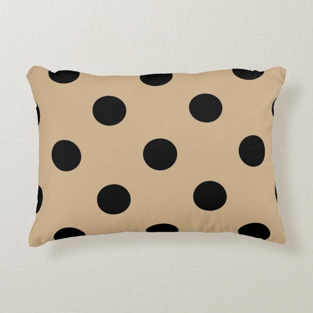 Coussins Décoratifs Grand pois - noir sur Tan (Devant)