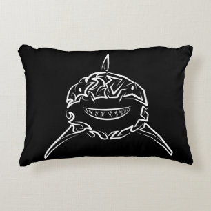 Coussins Décoratifs Grand requin blanc de la tribu noire et blanche
