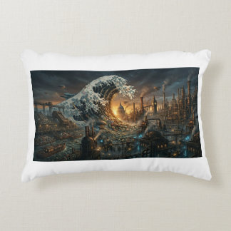Coussins Décoratifs Great Wave of Plastic Trash - Steampunk Cushion