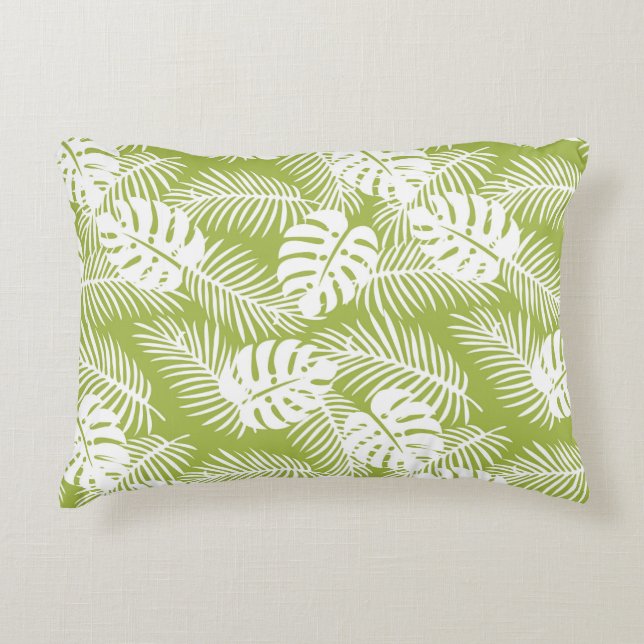 Coussins Décoratifs Green Palm Feuille Rainforest Motif (Devant)