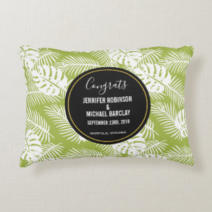 Coussins Décoratifs Green Palm Leaves Rainforest Pattern