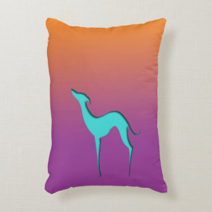 Coussins Décoratifs Greyhound Whippet chien bleu orange violet ombre