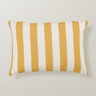 Coussins Décoratifs Grilles Verticales Moutarde Jaune Et Blanc Gratté