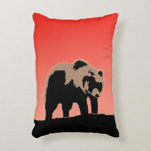 Coussins Décoratifs Grizzly Bear au coucher du soleil - Art original d
