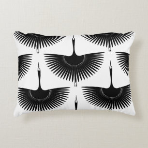 Coussins Décoratifs Grue gracieuse : Motif d'oiseaux orientaux