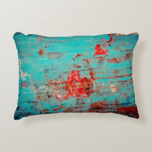 Coussins Décoratifs Grunge arrière - plan de turquoise. Boucles, frott