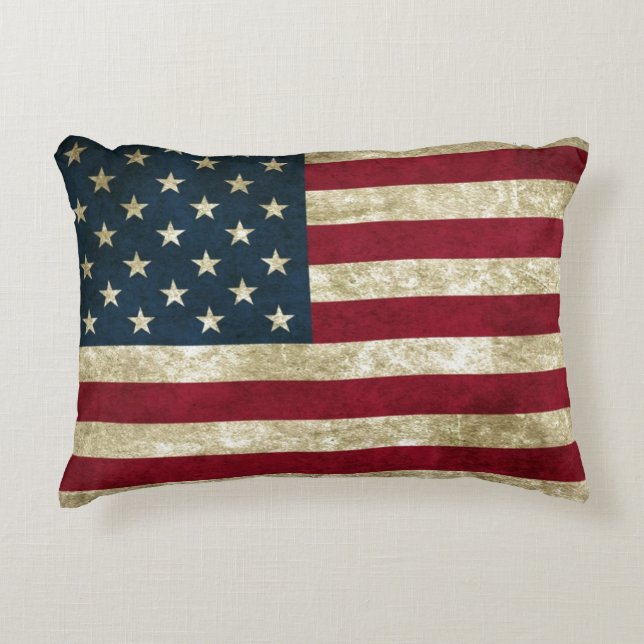 Coussins Décoratifs Grunge de drapeau des Etats-Unis (Devant)