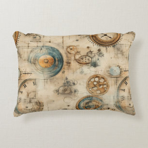 Coussins Décoratifs Grunge Rustic Steampunk Horloge (7)
