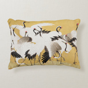 Coussins Décoratifs Grupe de grues japonaises Vintage Oiseau Riche Cla