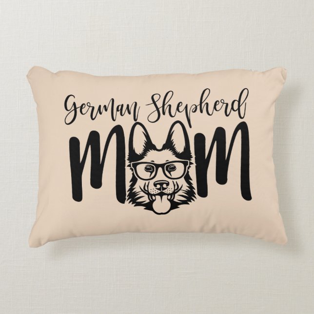 Coussins Décoratifs GSD German Shepherd Maman sur le beige (Devant)
