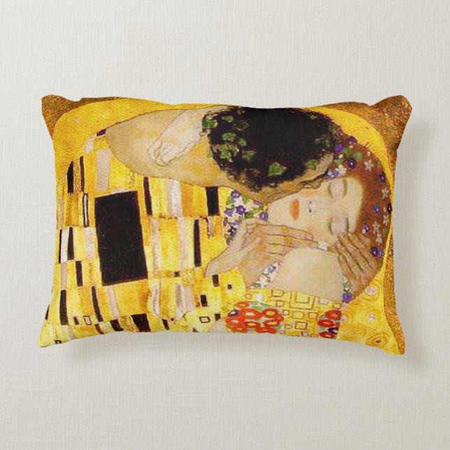 Coussins Décoratifs Gustav Klimt La Peinture Classique Du Kiss (Dos)