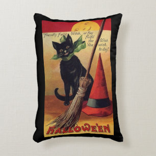 Coussins Décoratifs Halloween vintage par Ellen Clapsaddle, Chat noir