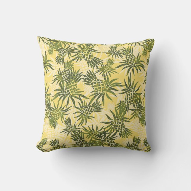 Coussins décoratifs hawaïens de Camo d'ananas (Recto)