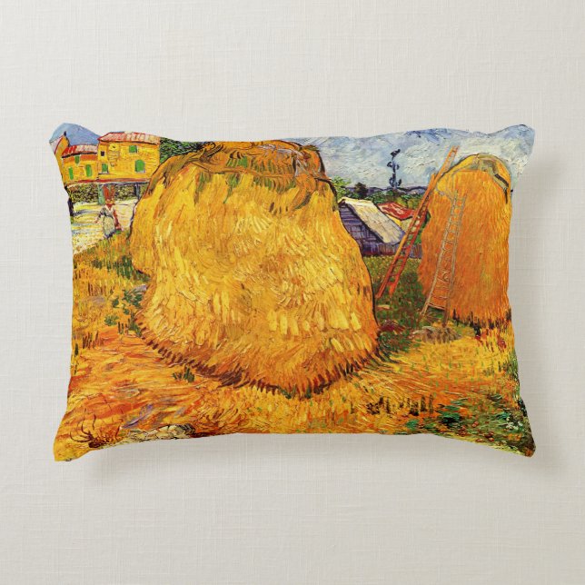 Coussins Décoratifs Haystacks en Provence par Vincent van Gogh (Devant)