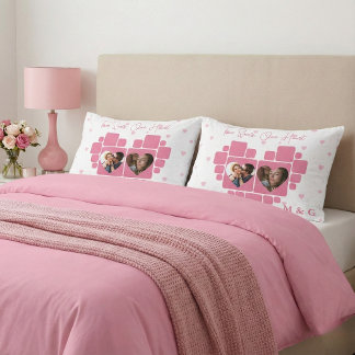 Coussins Décoratifs Heart Photo with Custom Pictures & Monogram