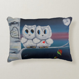 Coussins Décoratifs hiboux mignons d'amour dans un arbre