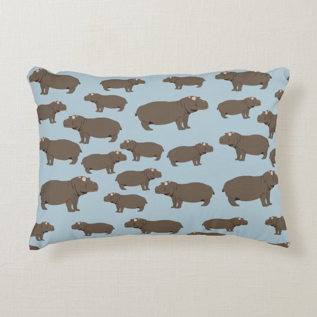 Coussins Décoratifs Hippopotame Hippo Motif (Devant)