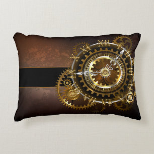 Coussins Décoratifs Horloge Steampunk avec des engrenages anciens