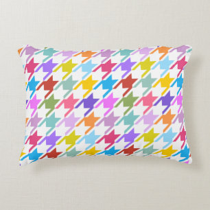 Coussins Décoratifs Houndstooth Multicolor+White Big Motif