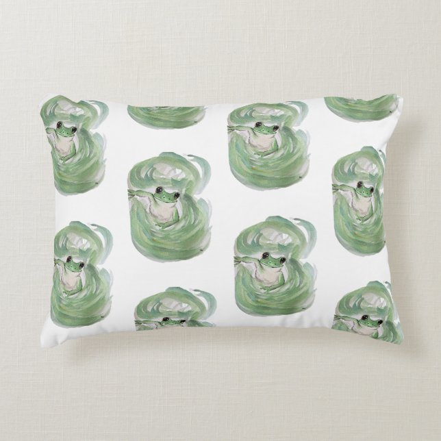 Coussins Décoratifs Humour magique grenouille Aquarelle Froggy (Devant)