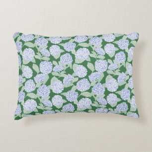 Coussins Décoratifs Hydrangea Florale Bleue et Verte