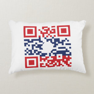 Coussins Décoratifs I Love Laos (Khoy Huk Lao) Drapeau QR Code Geek