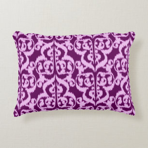 Coussins Décoratifs Ikat Moorish Damask - violet et orchidée
