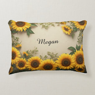 Coussins Décoratifs Illustration d'arrangement élégant de tournesols
