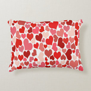 Coussins Décoratifs Impression cardiaque rouge et rose