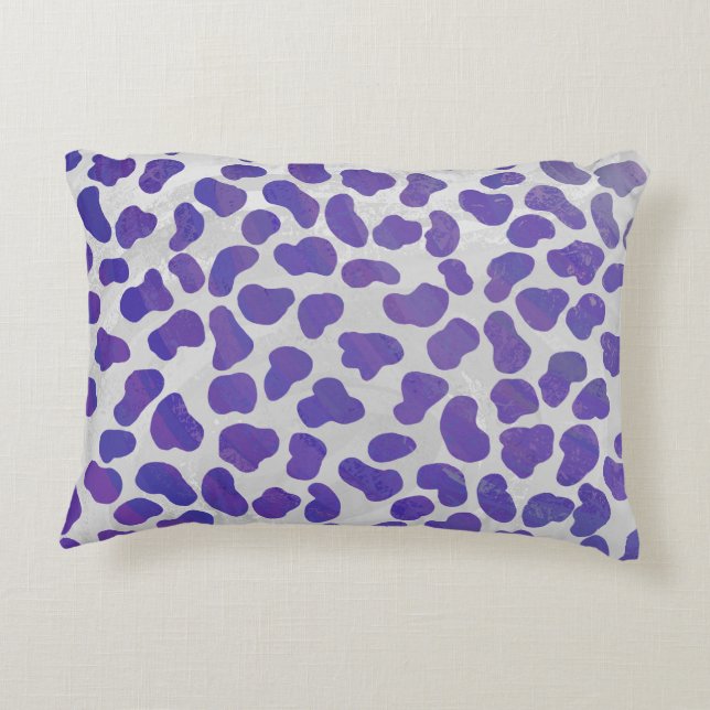 Coussins Décoratifs Impression dalmate violet et blanche (Dos)