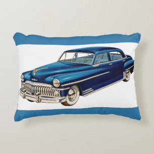 Coussins Décoratifs Impression DeSoto bleue 1950