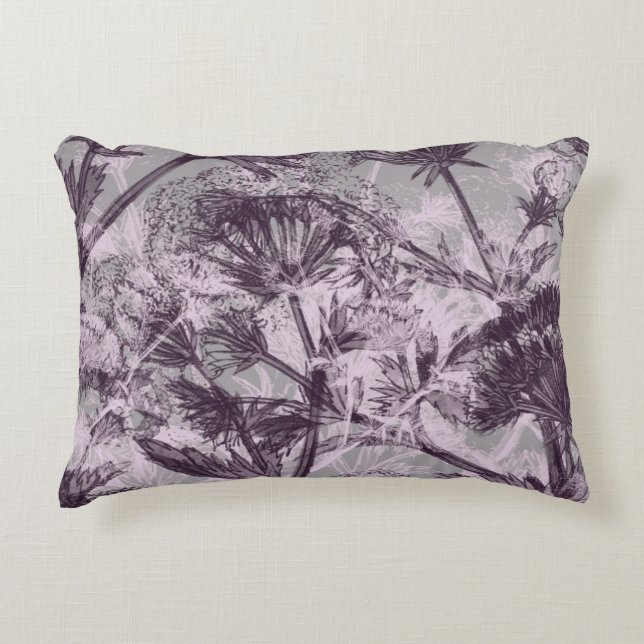 Coussins Décoratifs Impression florale rose et violet (Devant)