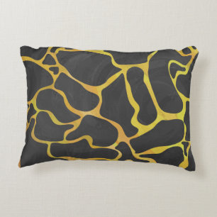 Coussins Décoratifs Impression Giraffe noir et jaune