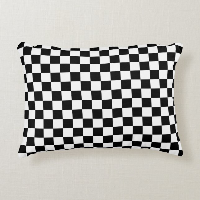 Coussins Décoratifs Impression numérique des échecs noirs et blancs (Devant)