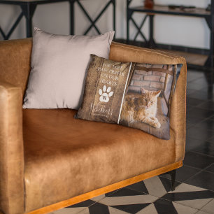 Coussins Décoratifs In Love Memory Chien/Chat Photo & Citation Rustiqu